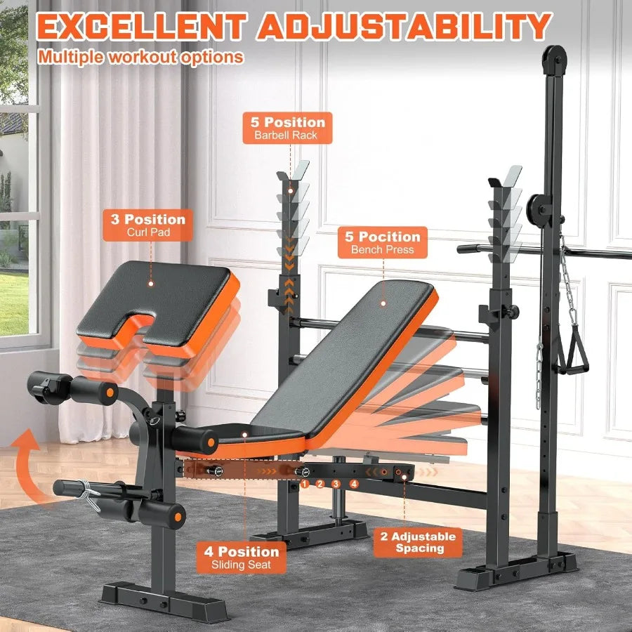 XMSJ Eight In One Adjustable Weight Bench For Home Gym
