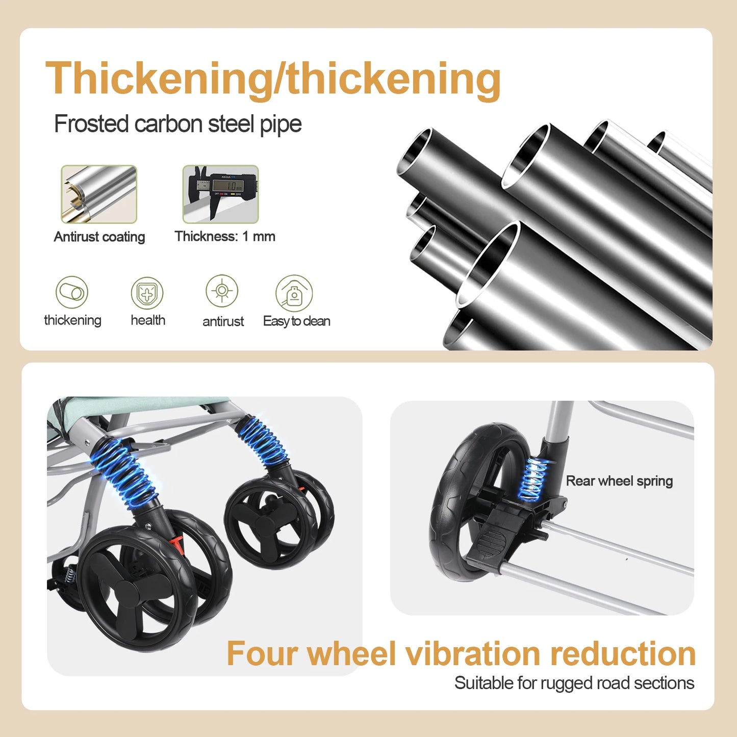 Wedyvko Foldable Cat Dog Stroller Detachable Travel Carrier