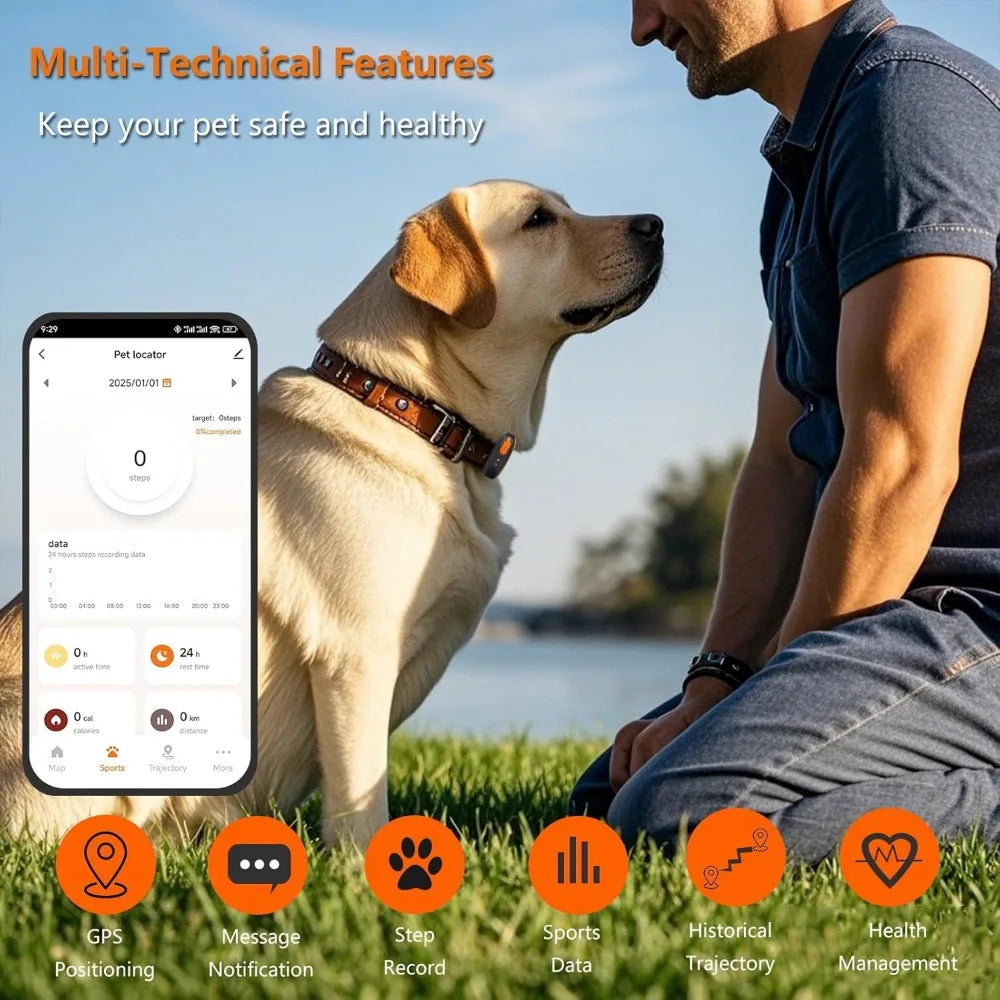 GPS Tracker for Dogs Health Monitoring Collar Compatible