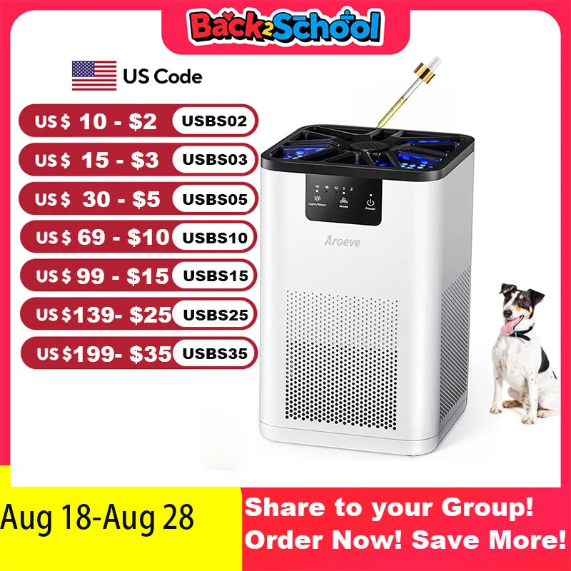 AROEVE Air Purifier With Aromatherapy For Pet Dander
