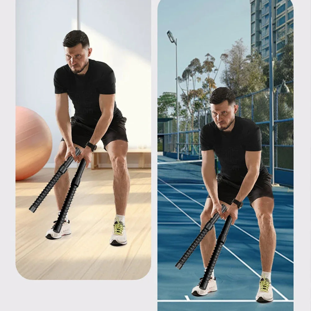 2Pcs Strength Training Bar Non Slip Fitness Throwing Rope Biceps Triceps Strengthener Spring Elastic Training Battle Ropes