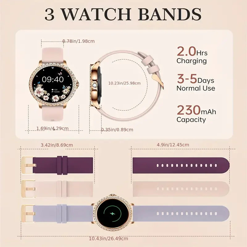 Smartwatch For Women Full Touch Screen Fitness Tracker