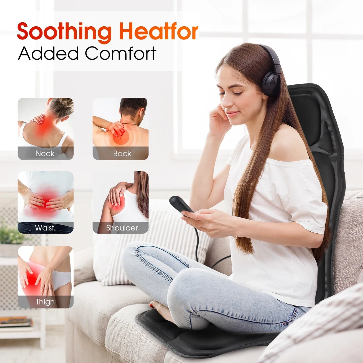 Agdoad Electric Back Massager Infrared Full Body Cushion
