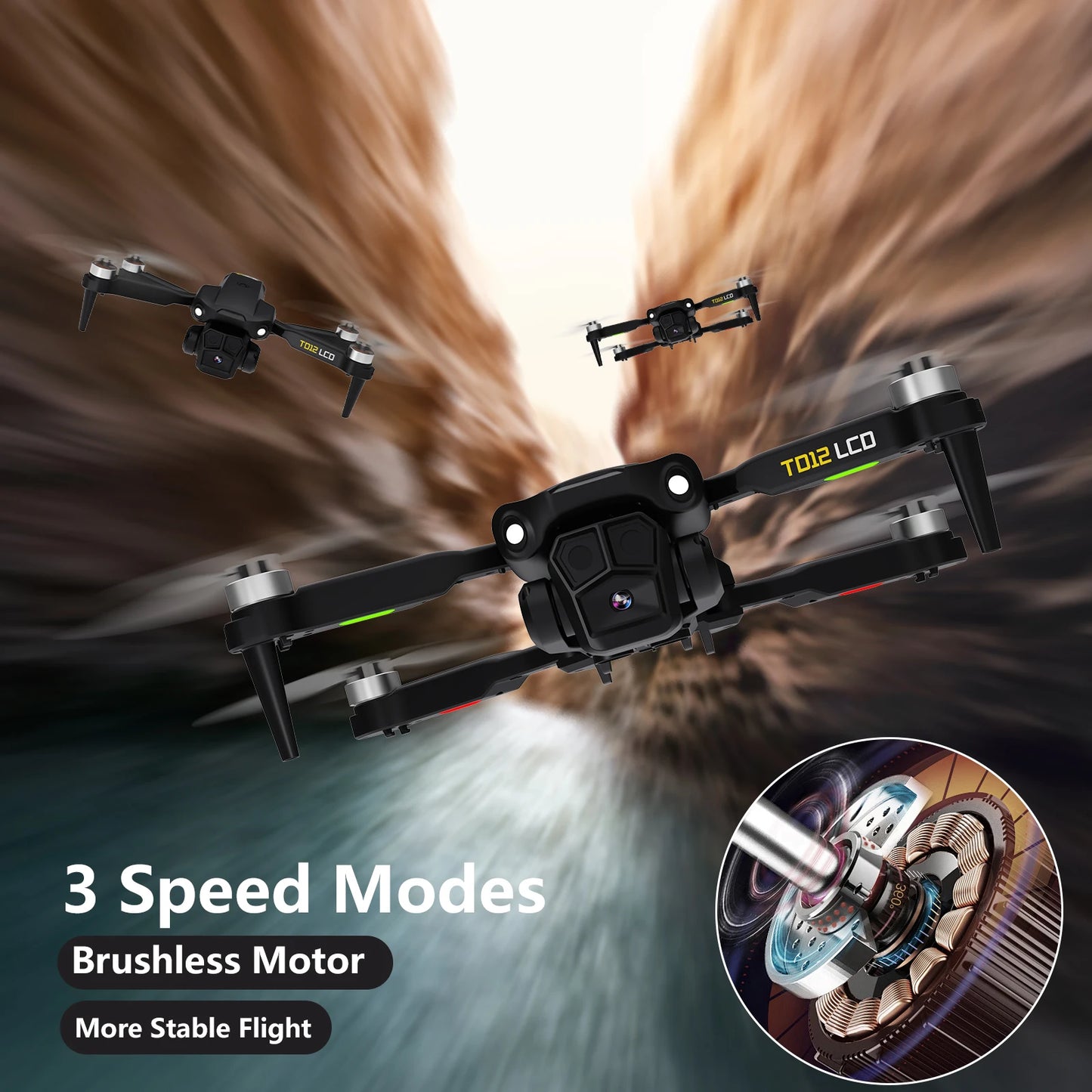 Toladrone TD12LCD Brushless Quadcopter With LCD Screen And Optical Flow Positioning For Beginners