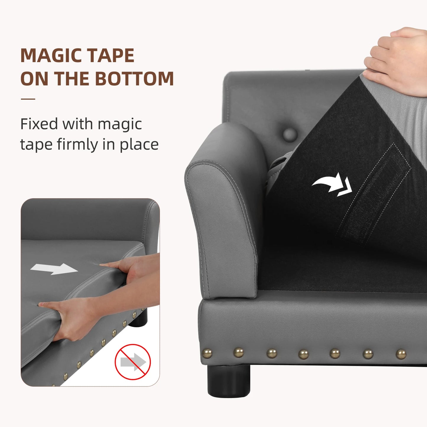 BINGOPAWCN Elevated Dog Bed Sofa Microfiber Leather Lounge Chair