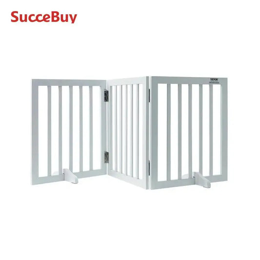 Free Standing Dog Gate Panel Foldable Pet Barrier Narrow Passages