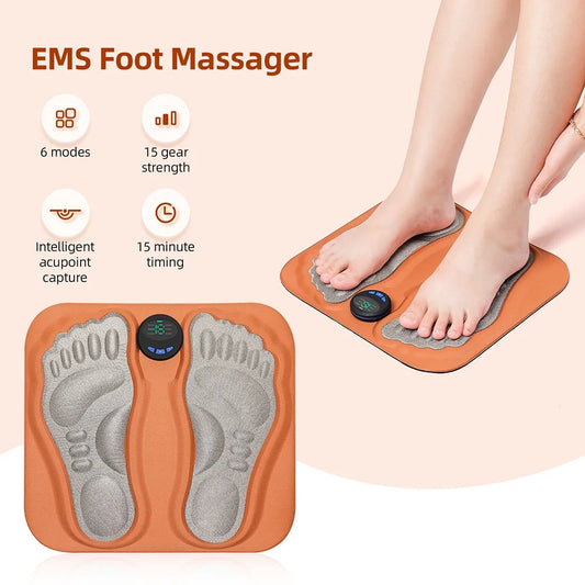 Iebilif EMS Foot Massager 6 Modes Acupoint Therapy Mat
