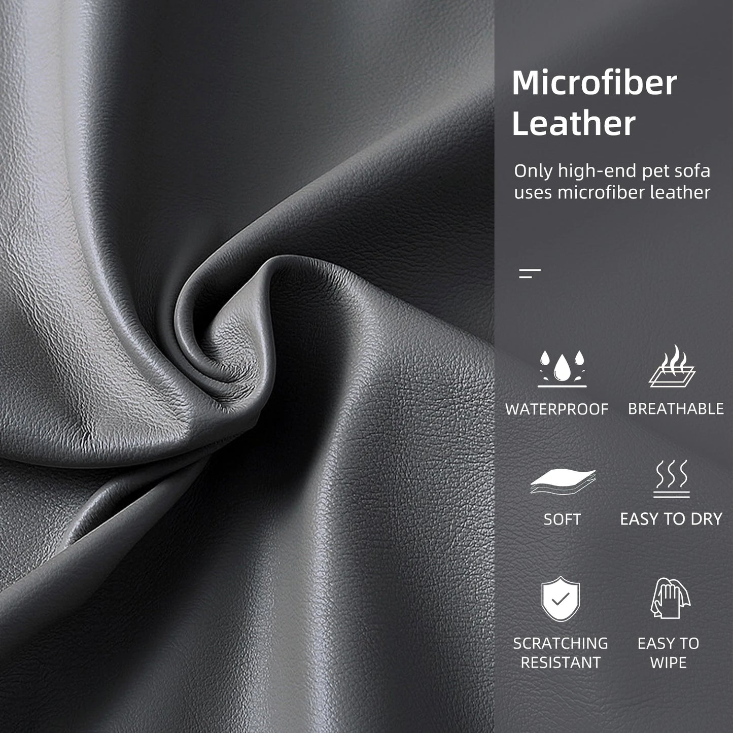 BINGOPAWCN Elevated Dog Bed Sofa Microfiber Leather Lounge Chair