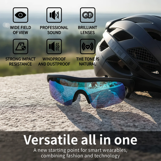 AI Smart Glasses with Polarized Lens,Bluetooth HiFi Audio,Real-time Translation,UV400 Protection For Cycling/Outdoor Sports