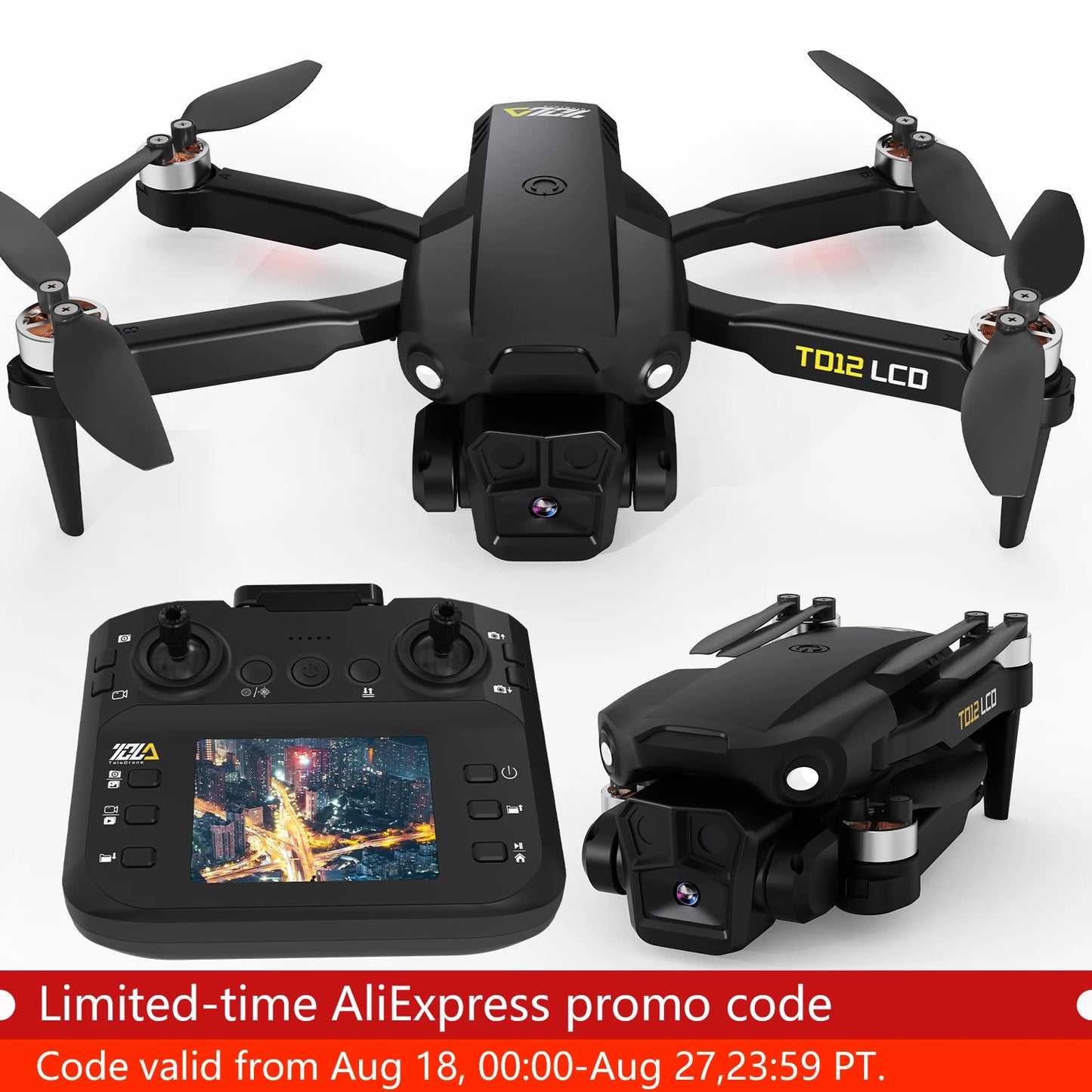 Toladrone TD12LCD Brushless Quadcopter With LCD Screen And Optical Flow Positioning For Beginners