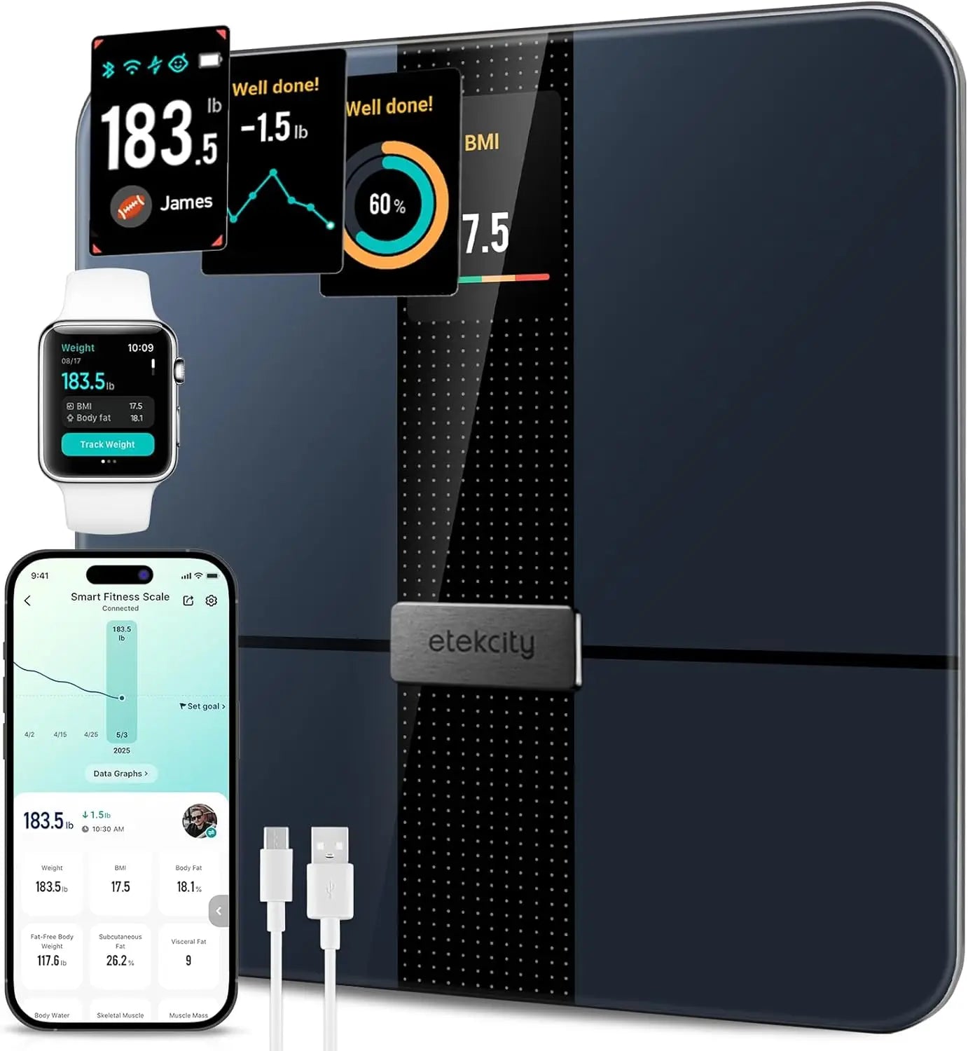 Smart Body Scale With WiFi App Sync For Weight Tracking