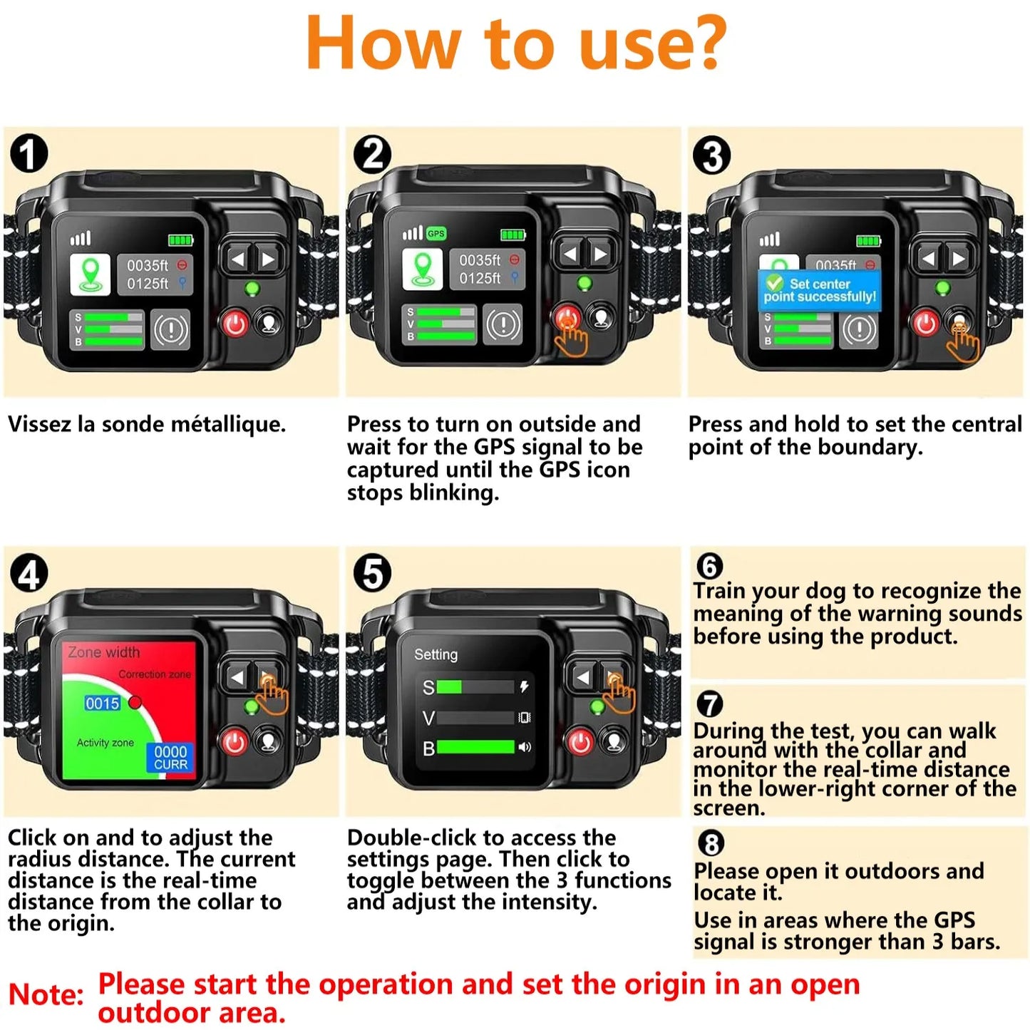Petedu GPS Wireless Dog Fencing System With Satellite Technology