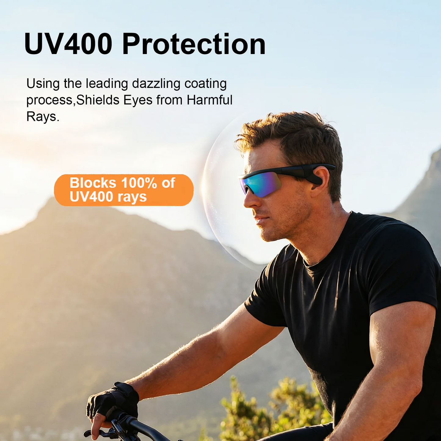 AI Smart Glasses with Polarized Lens,Bluetooth HiFi Audio,Real-time Translation,UV400 Protection For Cycling/Outdoor Sports