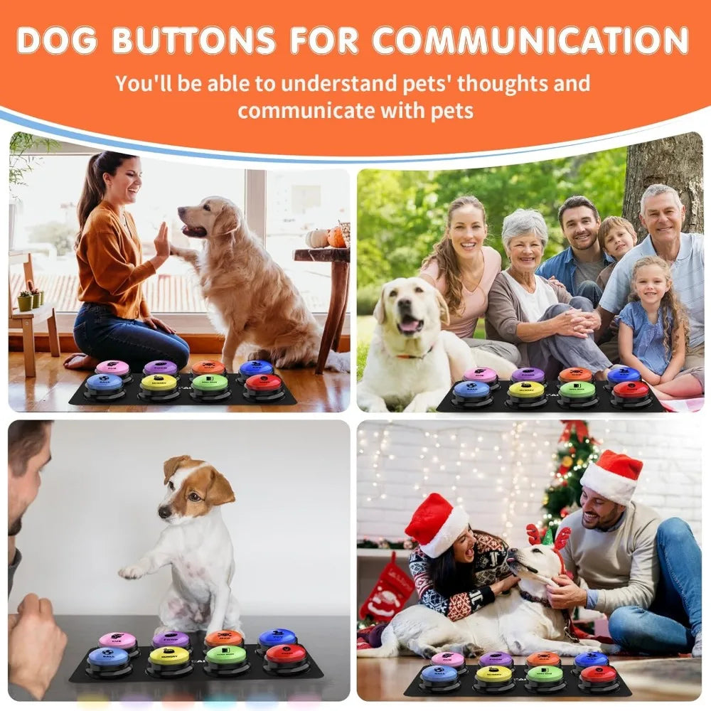 Dog Communication Buttons 8 Recordable Sound Buttons Mat