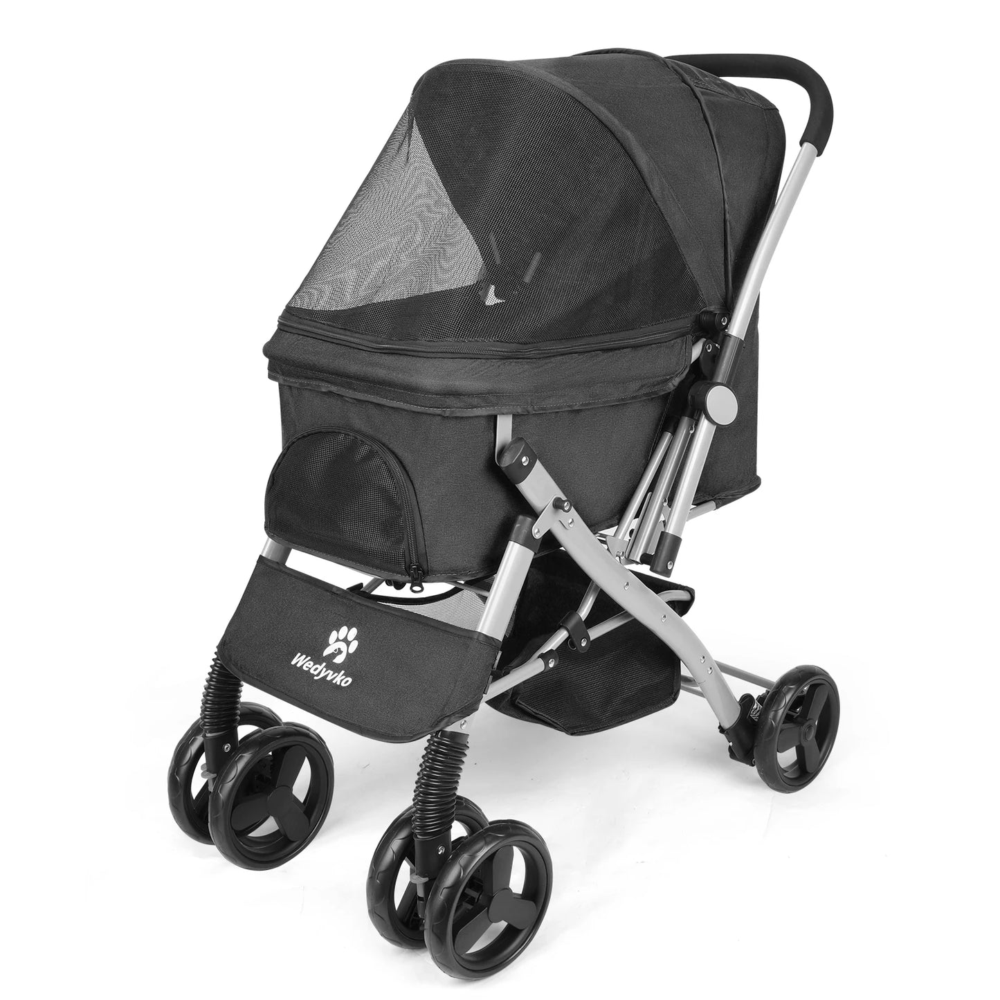 WedyvkoHign-concerned Foldable Cat Stroller With Absorption
