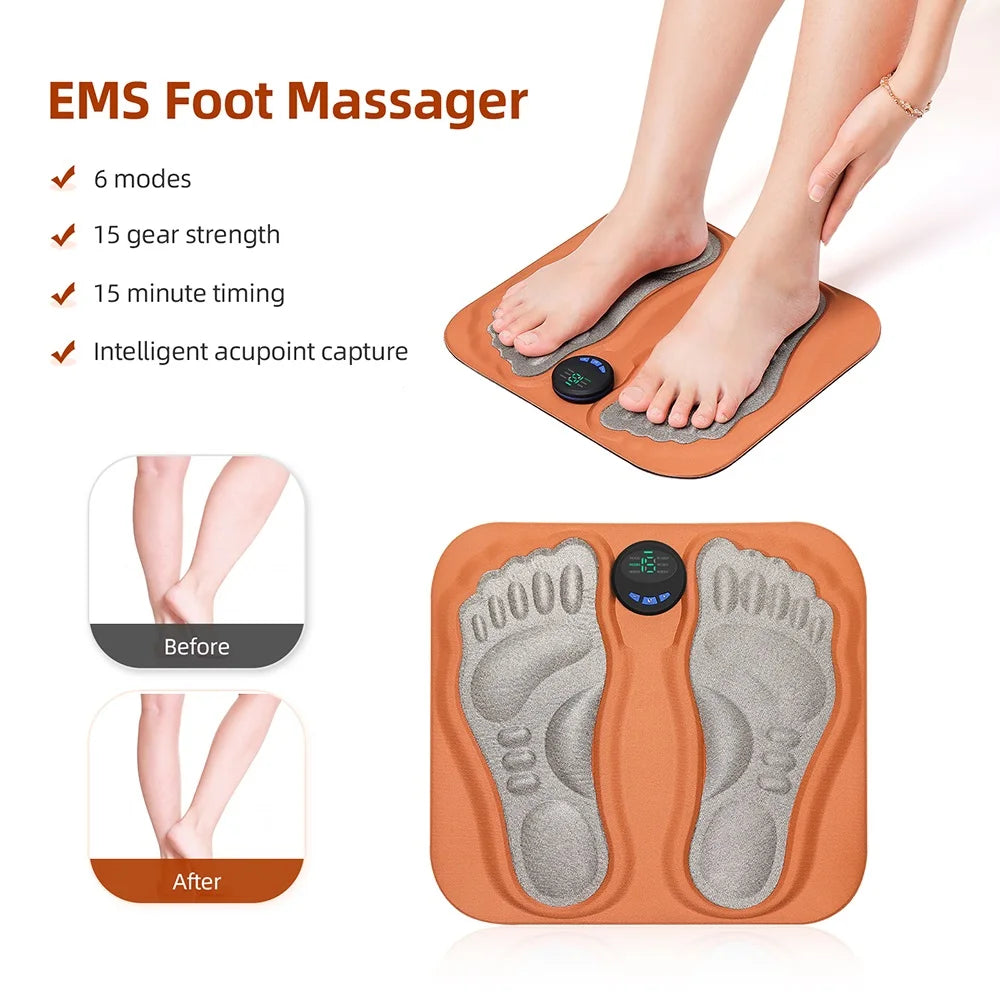 Iebilif EMS Foot Massager 6 Modes Acupoint Therapy Mat