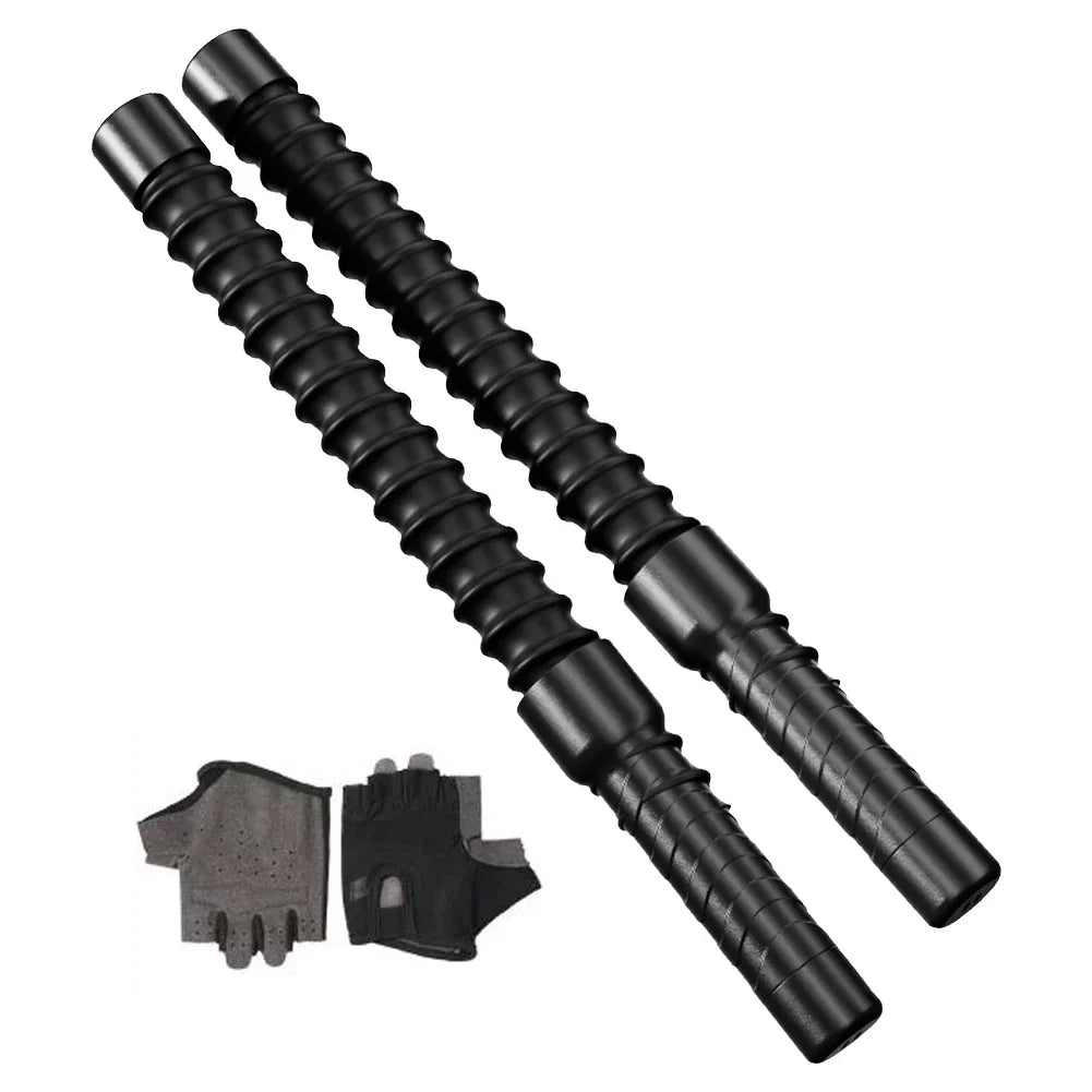 2Pcs Strength Training Bar Non Slip Fitness Throwing Rope Biceps Triceps Strengthener Spring Elastic Training Battle Ropes