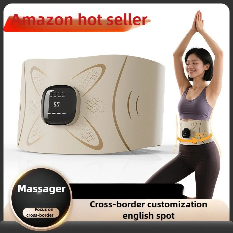 2025EMS Micro Current Waist Pulse Massager With Hot Compress Fitting Body Shaping Belt Abdominal Massage