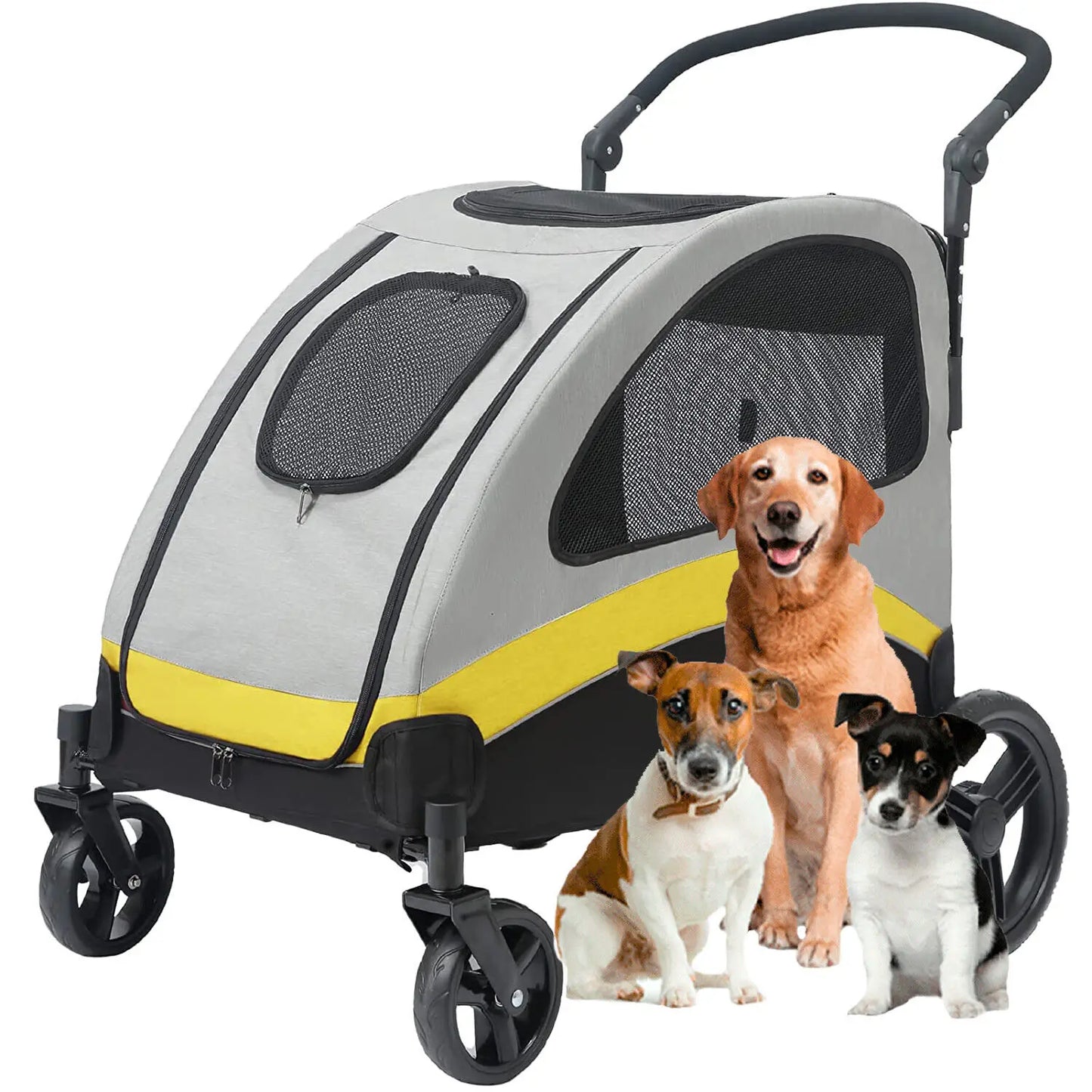 Dog Jogger Stroller Wagon Foldable Cart Load Up To 55 Kg
