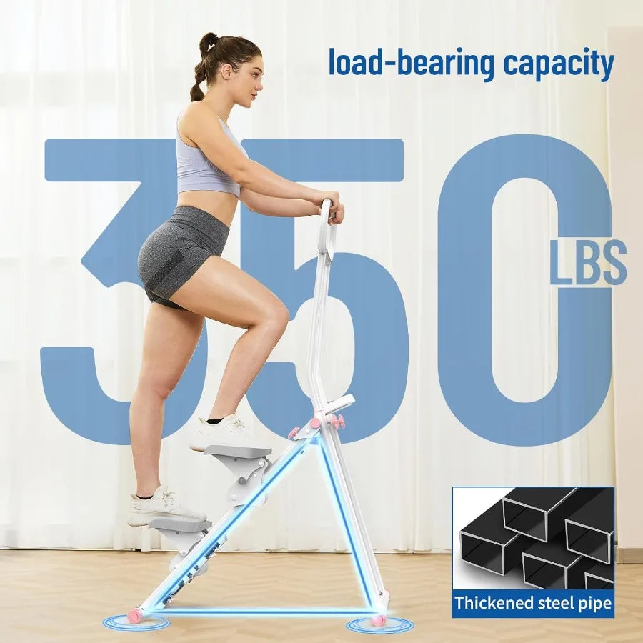 Stair Stepper for Home New Version 6 Adjustable Resistance Vertical Climber Cardio Exercise Machine with Folding Design for Ful