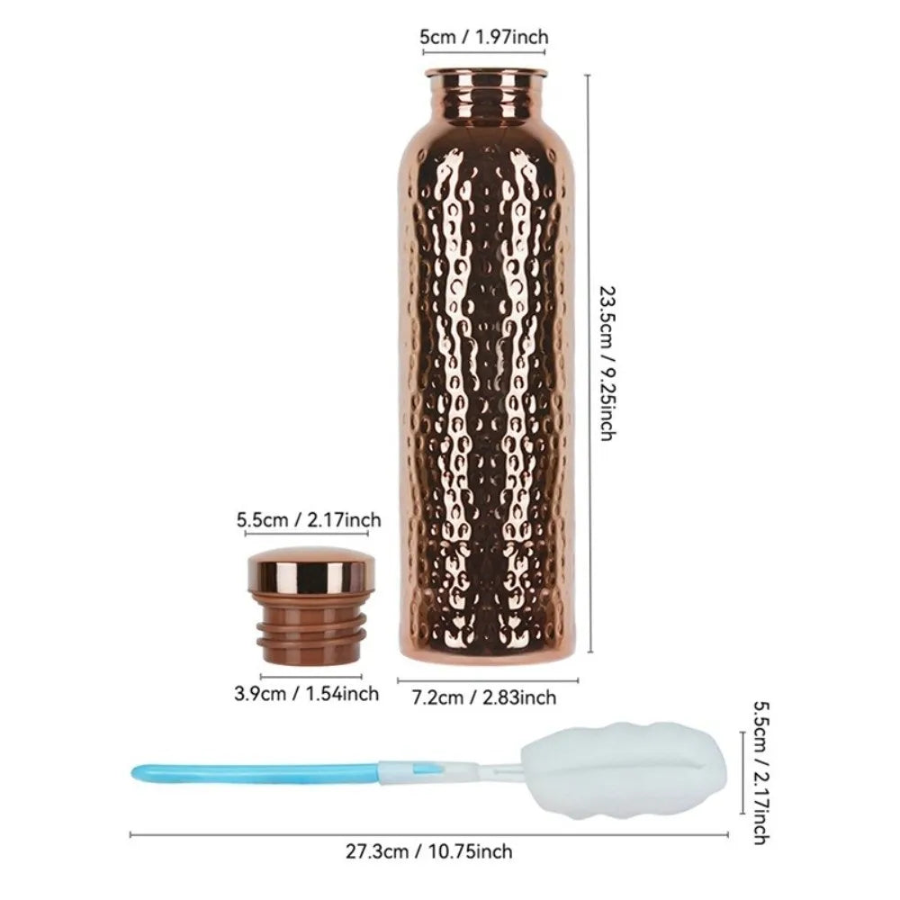 Hign Concerned Copper Water Bottle OneClick Hammer Pattern