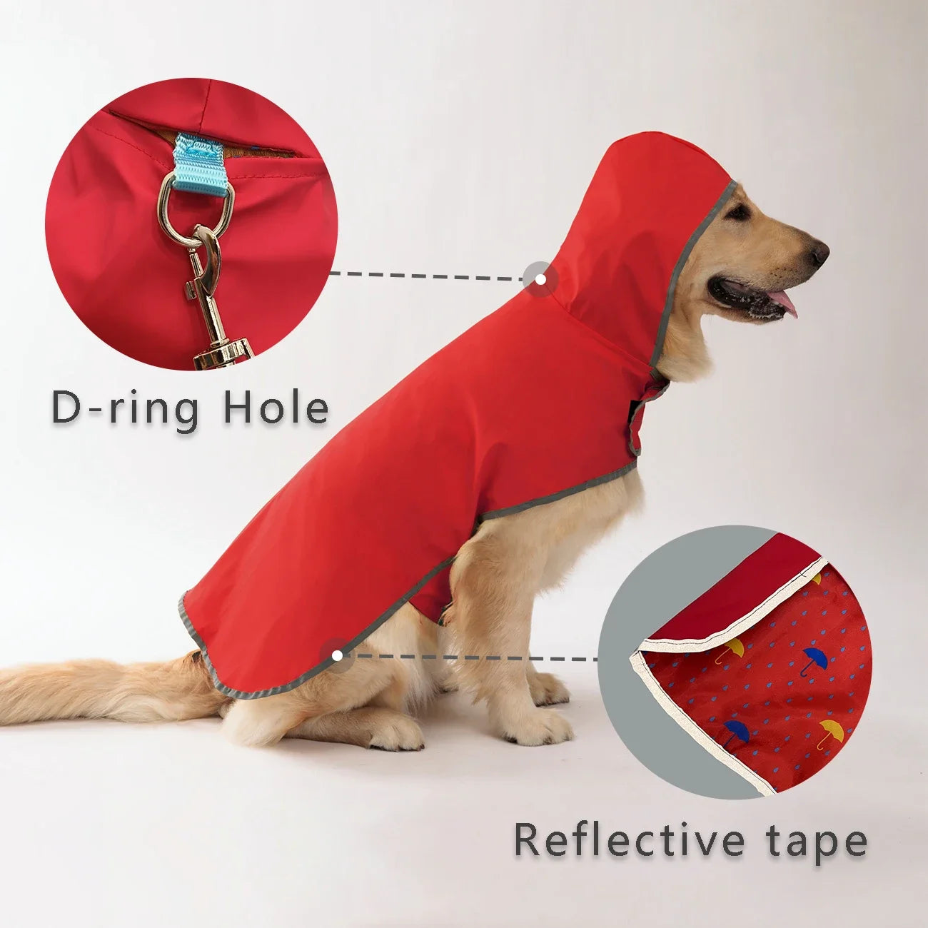 Pets Tale All Weather Dog Raincoat Dual Sided Waterproof