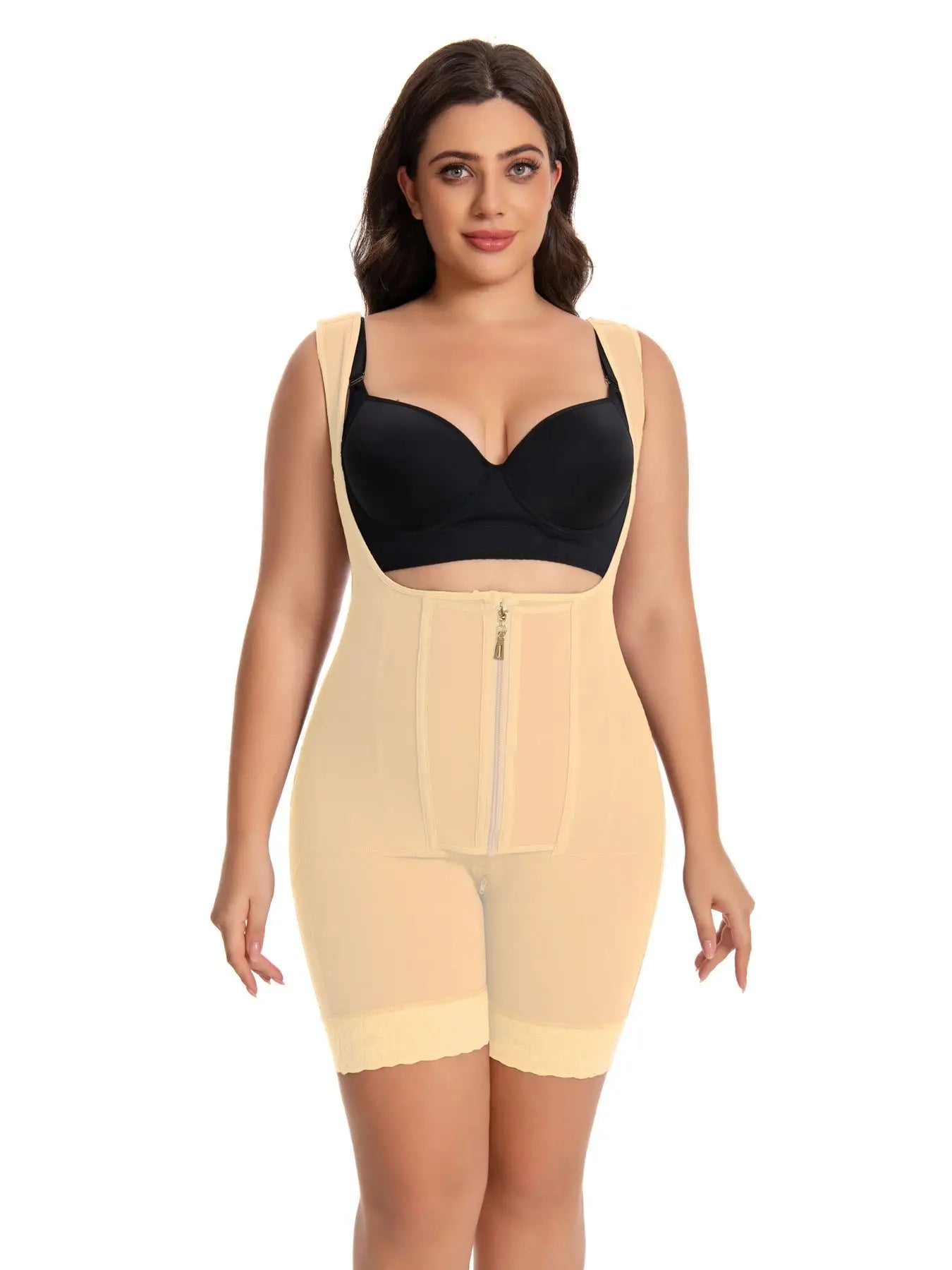 Guangdong Shapewear Women High Waist Lace Bodysuit Zipper