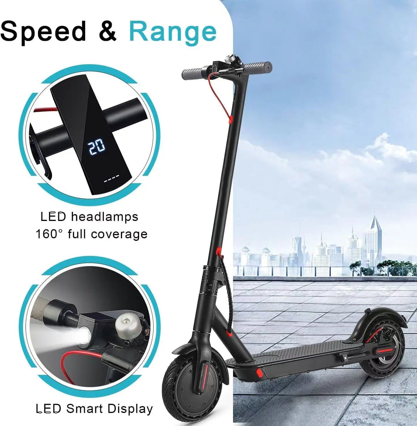 Foldable Waterproof Electric Scooter 36V 350W Smart