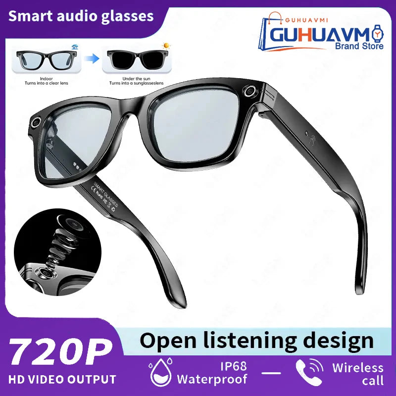 AI Smart Glasses with 8MP Camera Video Recording 100+ Languages Translation Sunglasses Bluetooth Call Music Play Men Women 2025