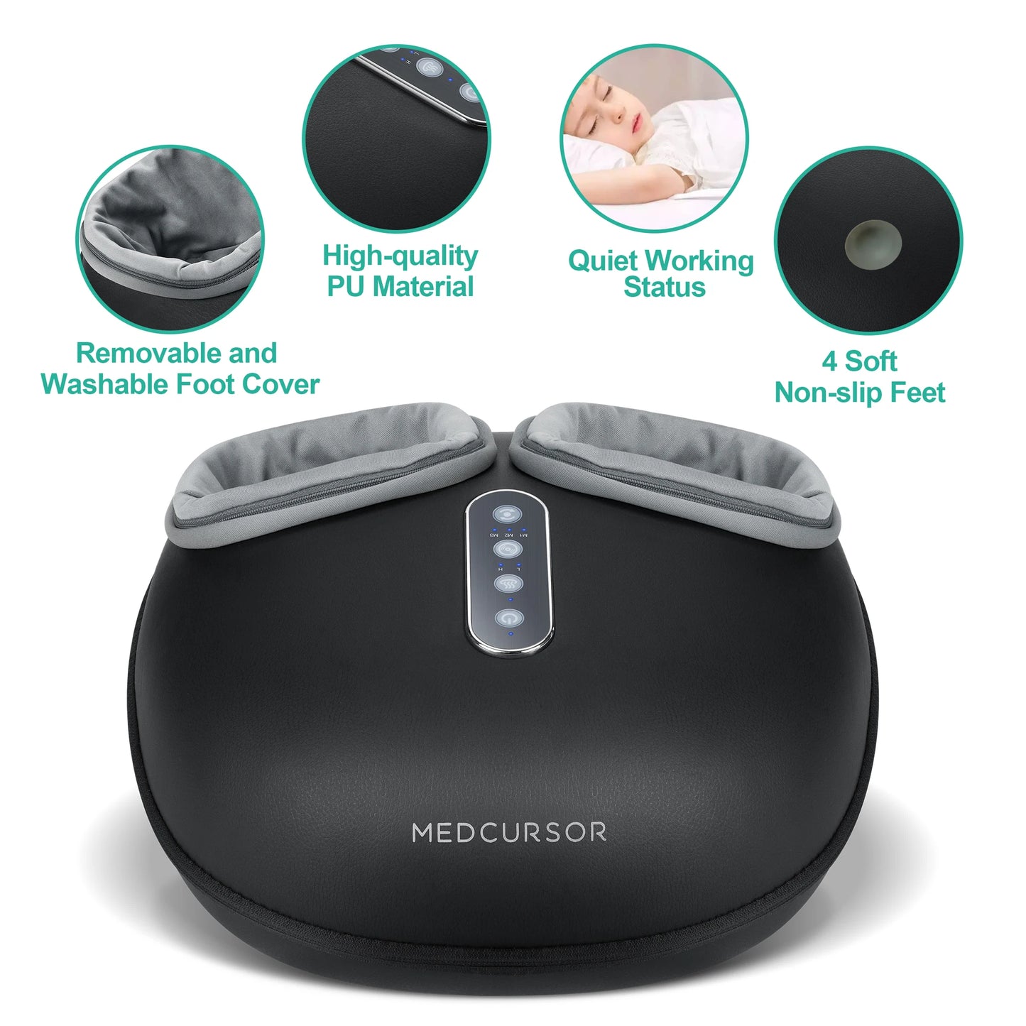 Medcursor Shiatsu Foot Massager With Heat Roller Therapy