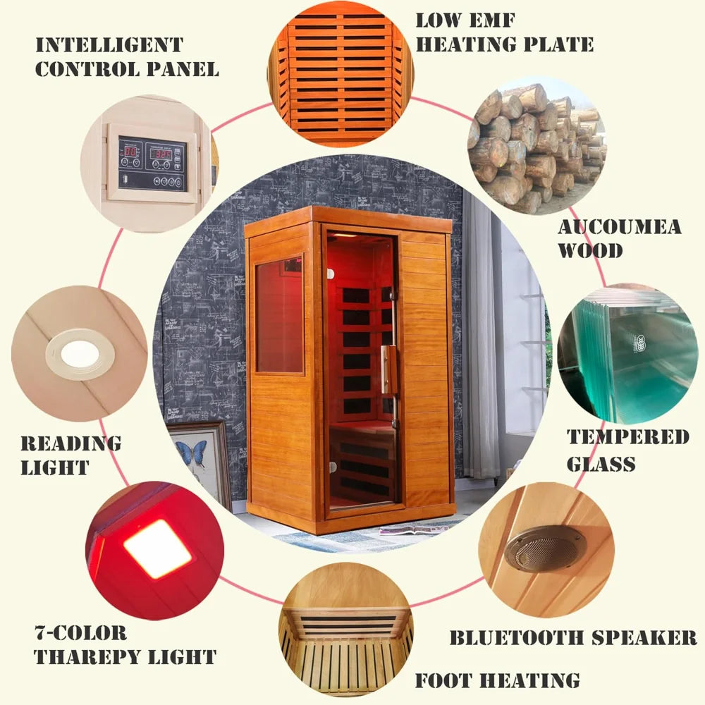 Far Infrared 2 Person Indoor Sauna With Bluetooth Music