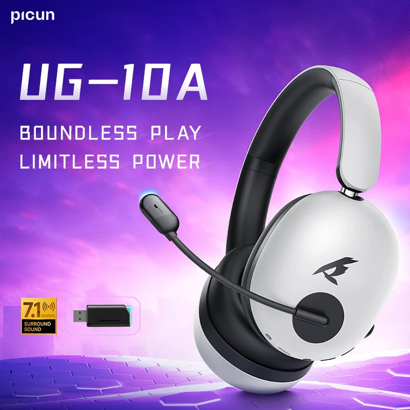 Picun UG10A Wireless Gaming Headset Premium With Mic Over Ear Bluetooth 6 40mm Driver