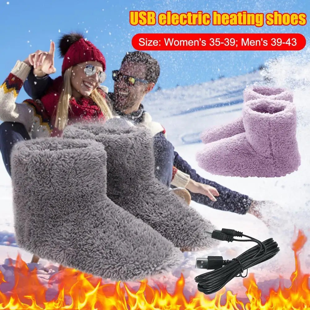 Winter USB Electric Heating Shoes For Women And Men