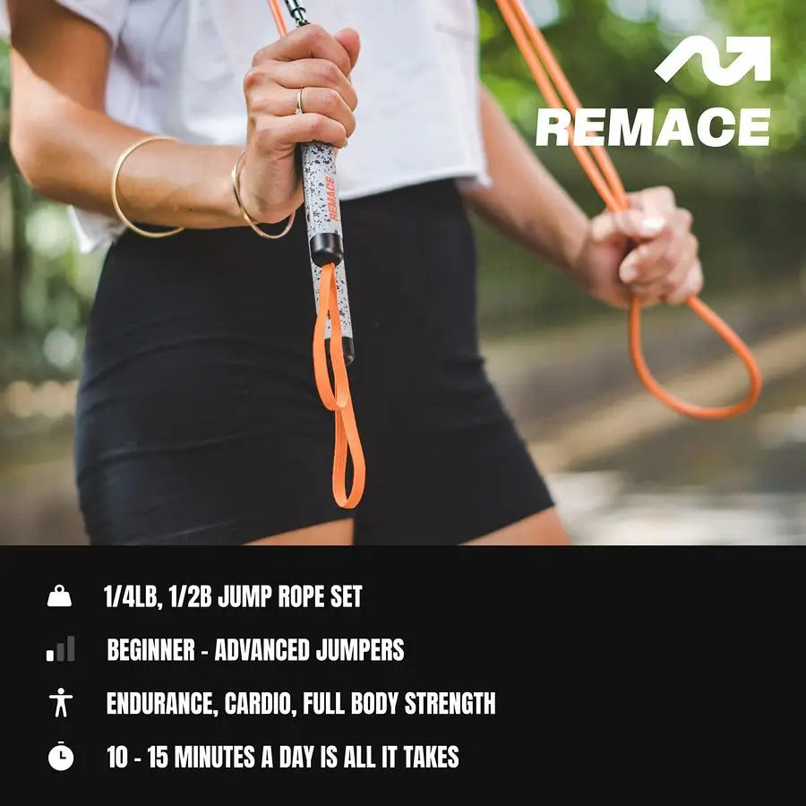 1 Weighted Jump Rope Set 1 4LB, 1 2LB Workout Set for Fitness, Exercise and Boxing Speed Ropes for Beginner to Intermediate Jump