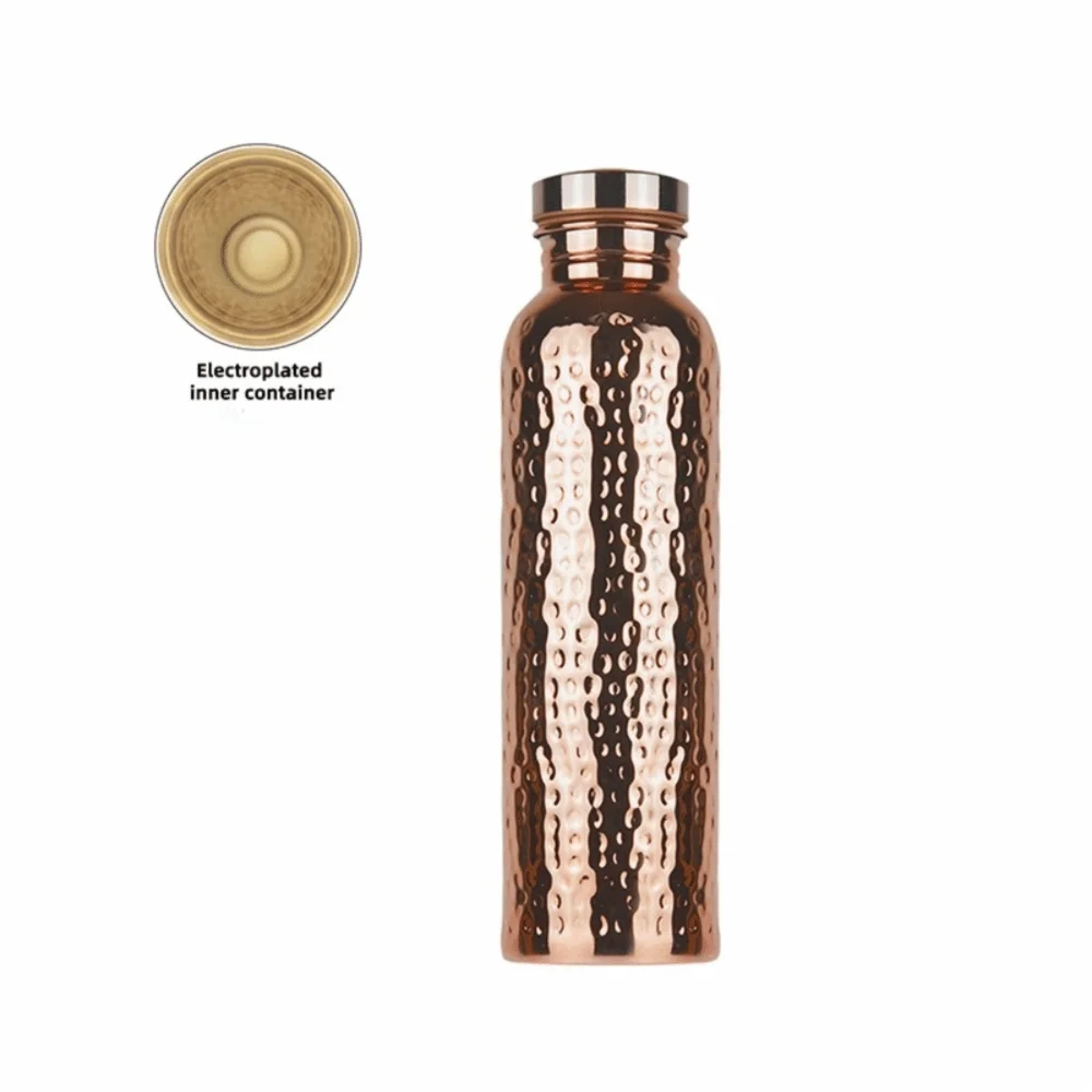Hign Concerned Copper Water Bottle OneClick Hammer Pattern