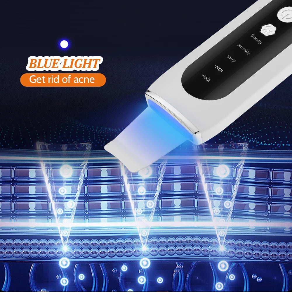 Ultrasonic Skin Scrubber Peeling Blackhead Remover Deep Face Cleaning Ultrasonic Ion Ance Pore Cleaner Facial Shovel Cleanser