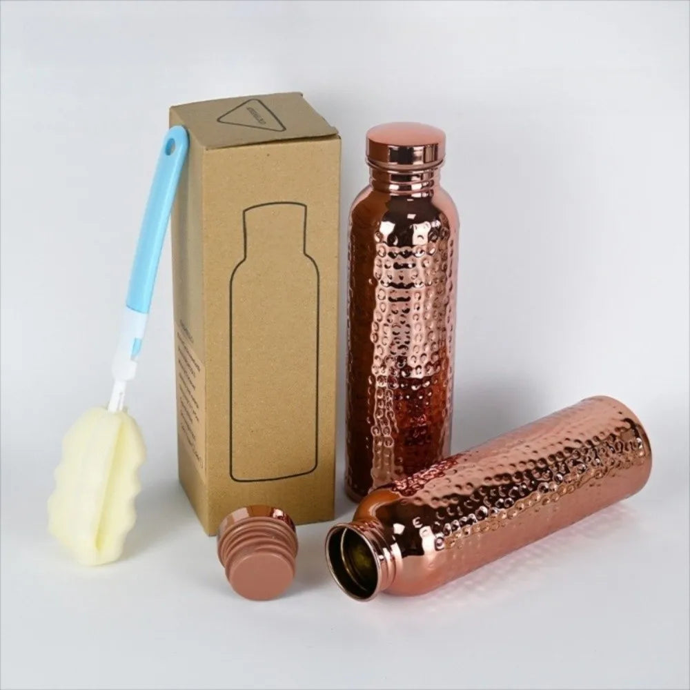 Hign Concerned Copper Water Bottle OneClick Hammer Pattern