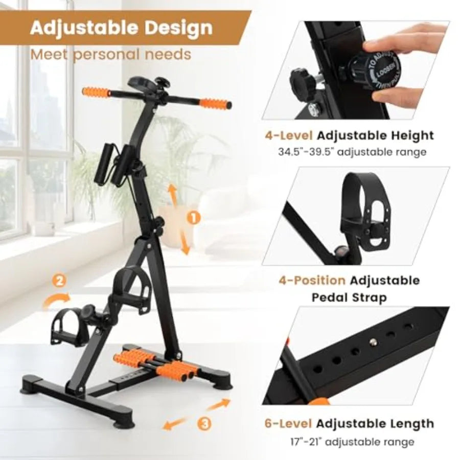 Pedal Exerciser For Seniors Indoor Fitness Equipment With Adjustable Resistance