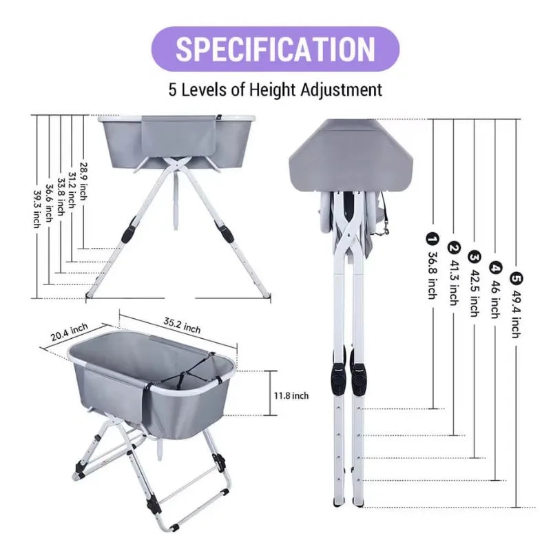 Dog Litter Elevated Foldable Pet Bath Tub For Dogs
