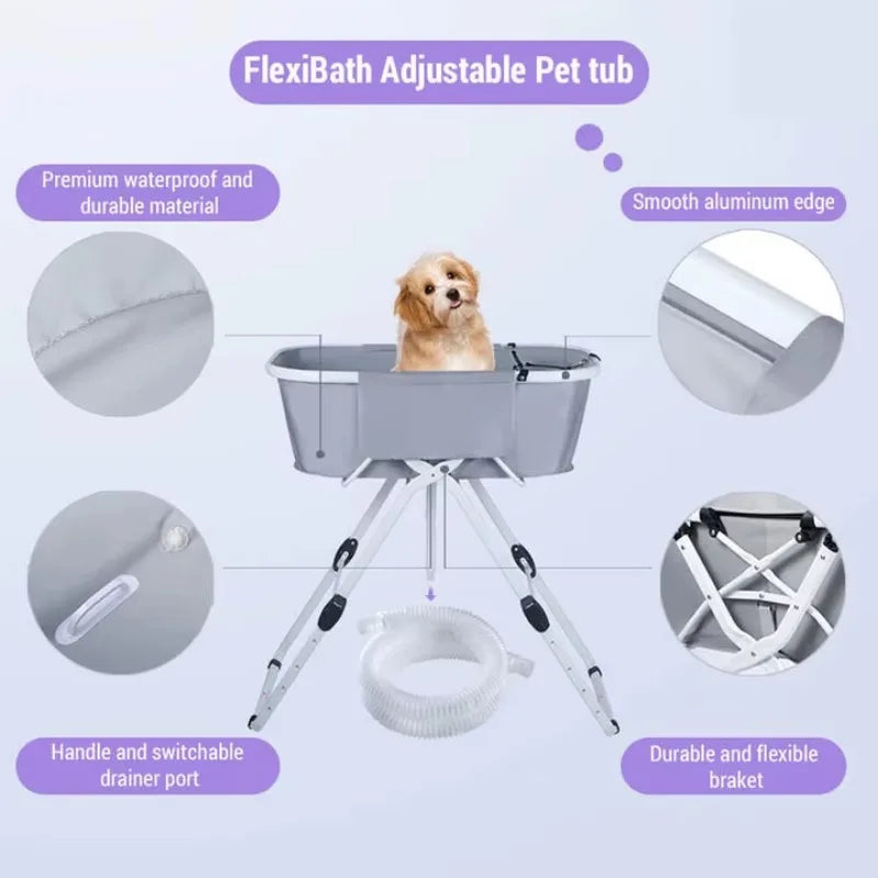 Dog Litter Elevated Foldable Pet Bath Tub For Dogs