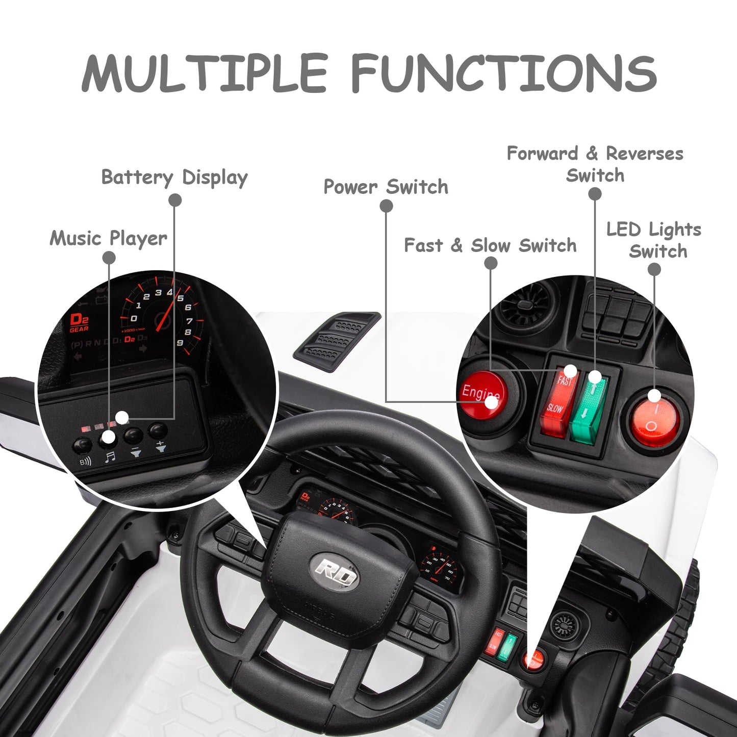 Electronic 12V Ride On Car For Kids With Remote Control