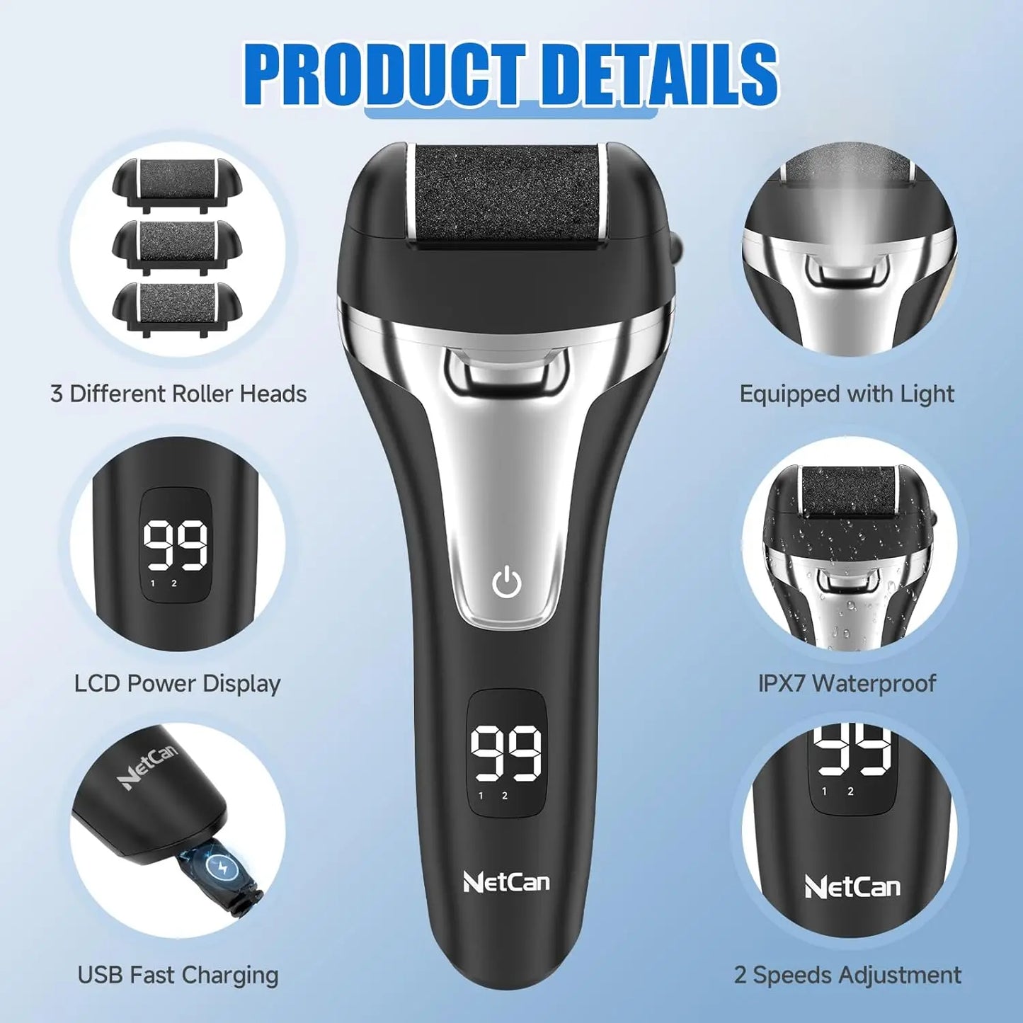Electric Callus Remover 17 in 1 Pedicure Kit Portable
