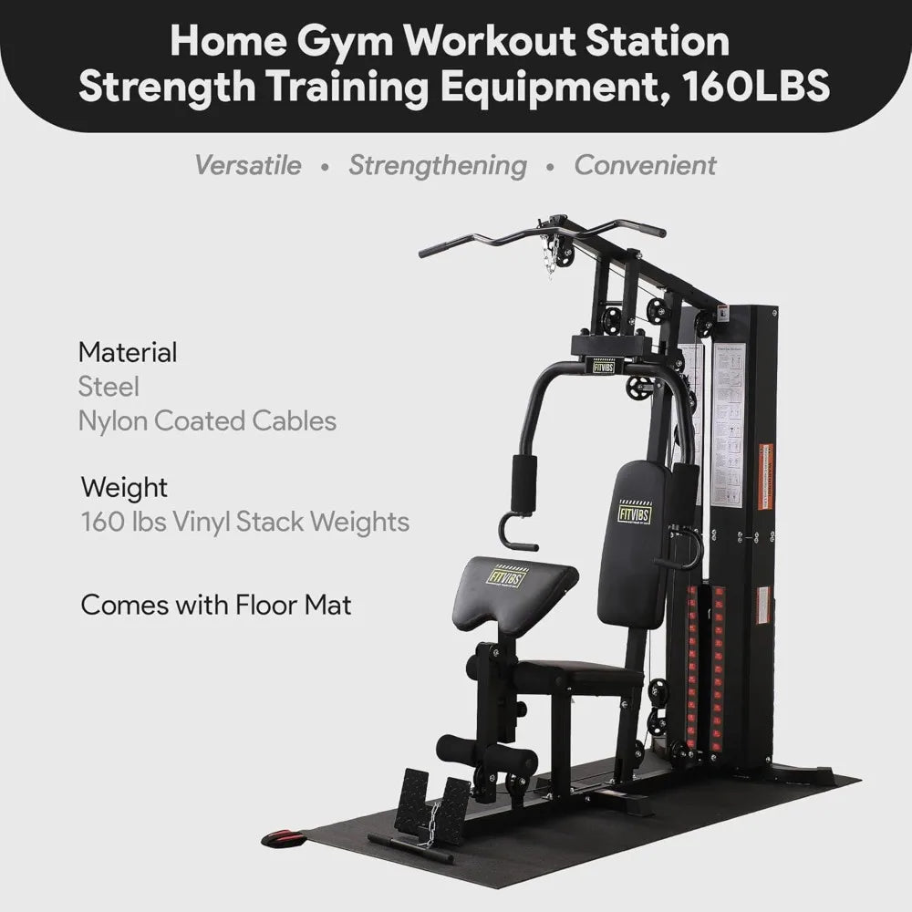Multifunctional Home Gym Station 160Lbs Weight Floor Mat