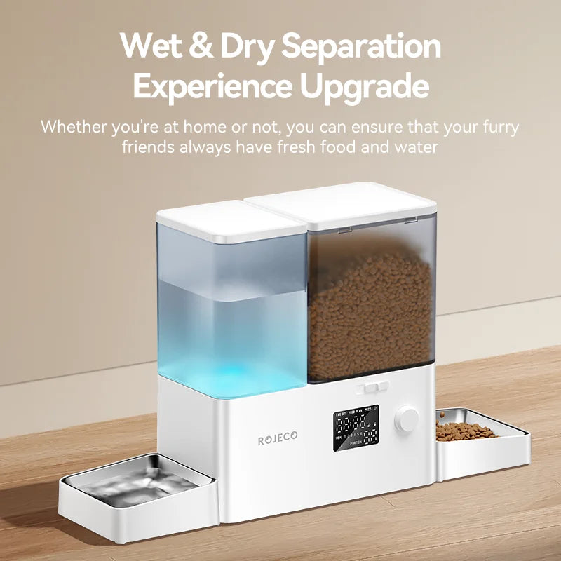 ROJECO 2in1 Automatic Pet Feeder And Water Fountain 8L