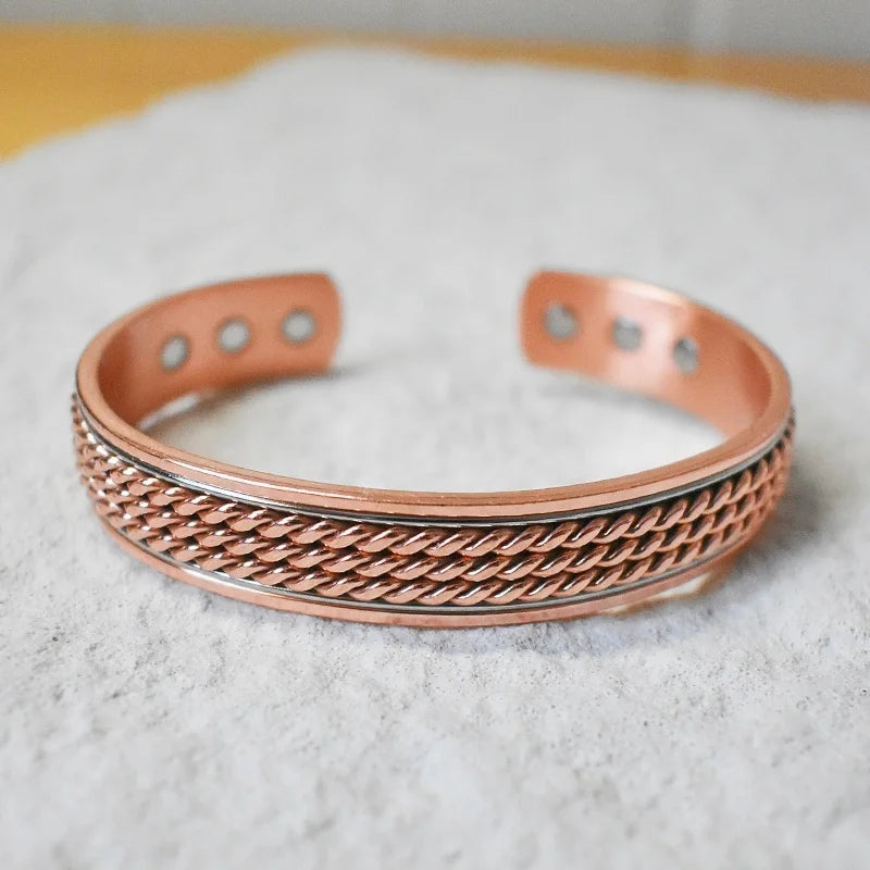 Prettyland Copper Magnetic Adjustable Cuff Bracelet