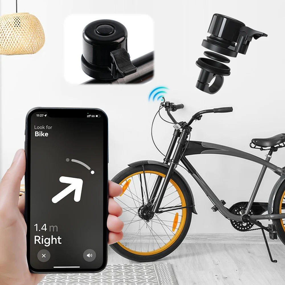 Bicycle Bell GPS Tracker for Apple AirTag Bike Mount GPS Tracker Anti-Theft Classic Bike Bell Global Locator