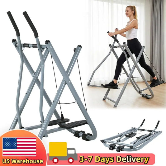 Metal Stair Stepper Air Walker Exercise Machine Upgraded Compact Folding Exercise Climber Foldable Elliptical for Women Men