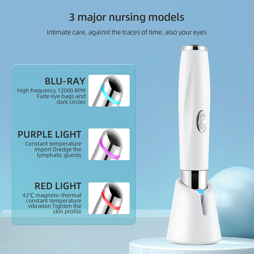 Electric Eye Massager Skin Tighten Lifting Reduce Eye Wrinkles Remove Dark Circles High Frequency Vibration Beauty SkinCare Tool