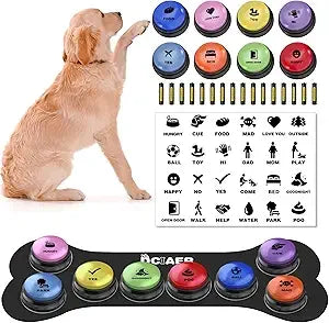 Dog Communication Buttons 8 Recordable Sound Buttons Mat