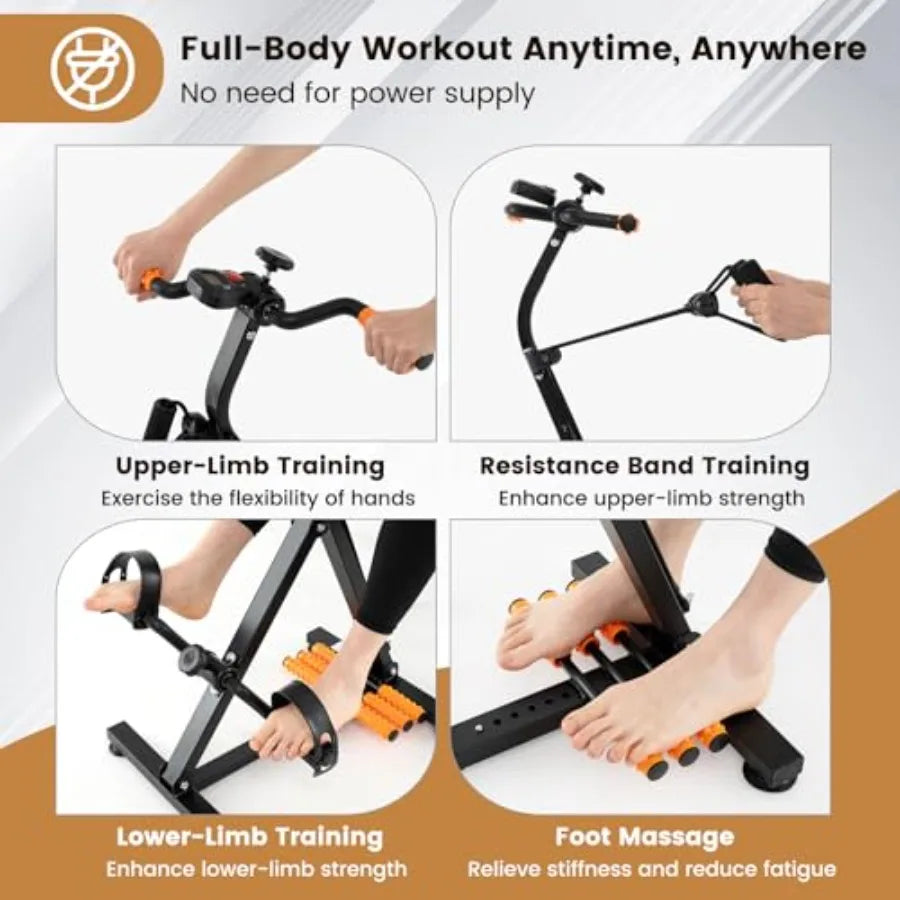 Pedal Exerciser For Seniors Indoor Fitness Equipment With Adjustable Resistance